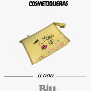 cosmetiquera "make up" con glitter y confeti – sobre organizador