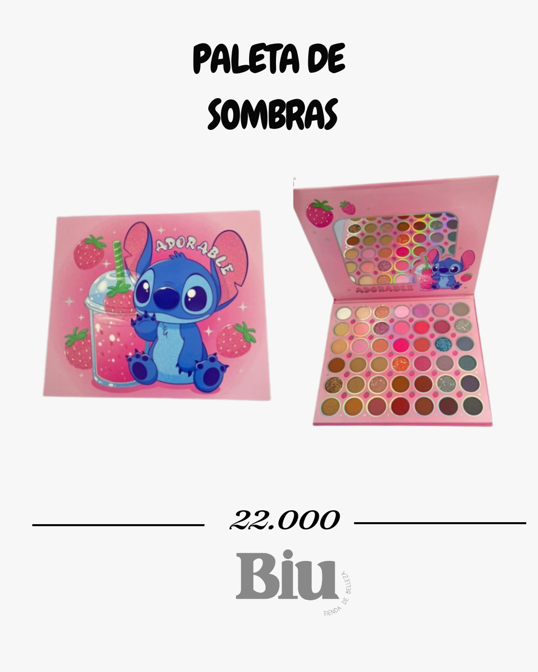 paleta de sombras stitch "adorable" disney – 42 tonos con glitter y mate paleta de sombras stitch "adorable" disney – 42 tonos con glitter y mate