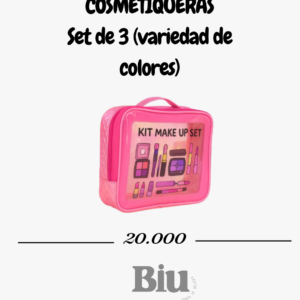 set de 3 cosmetiqueras impermeables – organizador de maquillaje de viaje