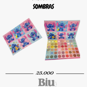 mega paleta de sombras stitch disney – 63 tonos profesionales con glitter y mate