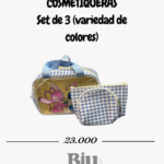 set de 3 cosmetiqueras angel disney corazones – organizador de maquillaje y aseo